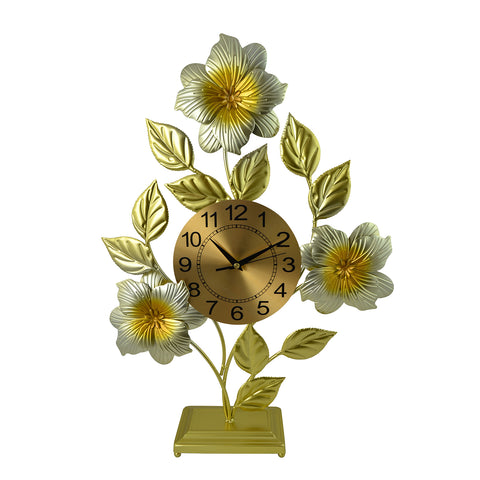 TS0040-Gold Flowers Clock